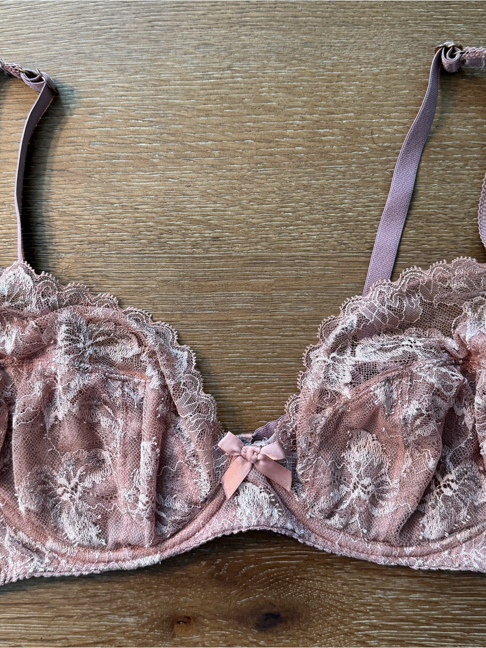 Agent Provocateur 36D Dusty Rose Lace Balconette Bra